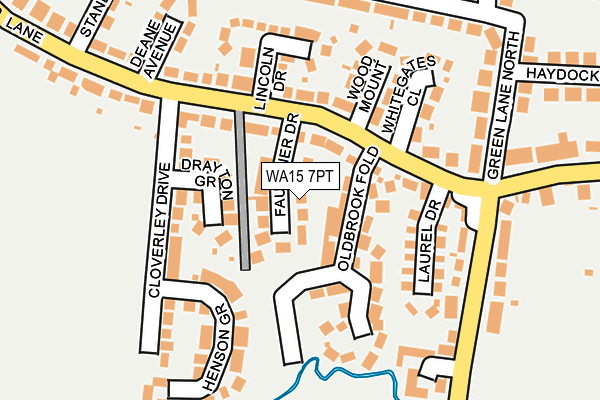WA15 7PT map - OS OpenMap – Local (Ordnance Survey)