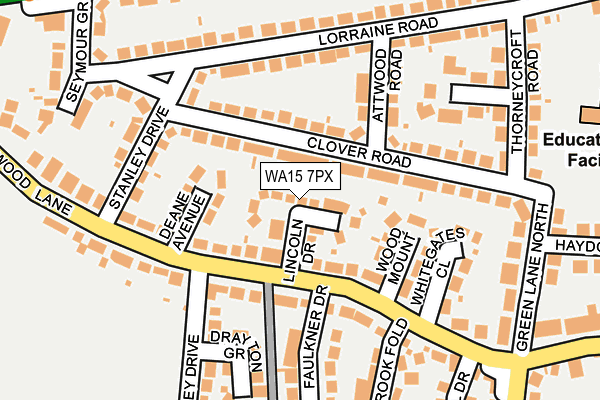 WA15 7PX map - OS OpenMap – Local (Ordnance Survey)