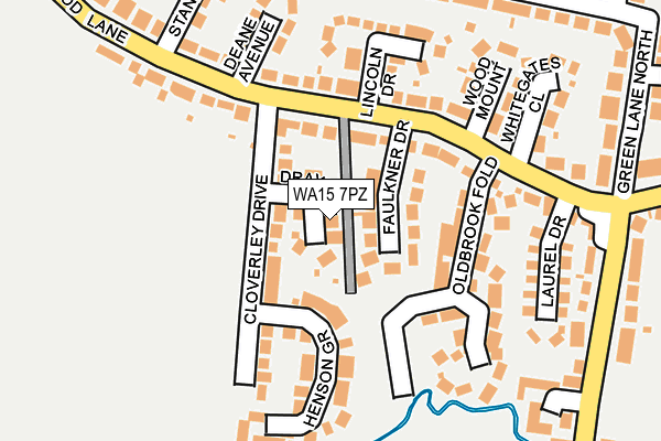 WA15 7PZ map - OS OpenMap – Local (Ordnance Survey)