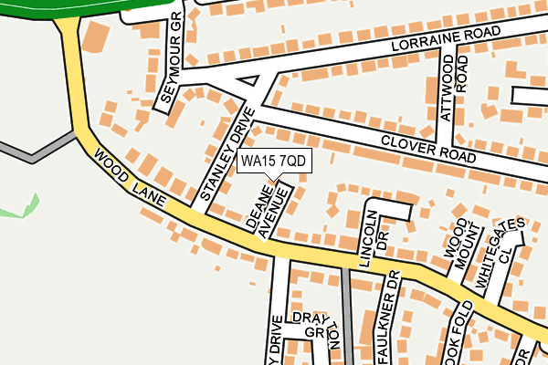 WA15 7QD map - OS OpenMap – Local (Ordnance Survey)