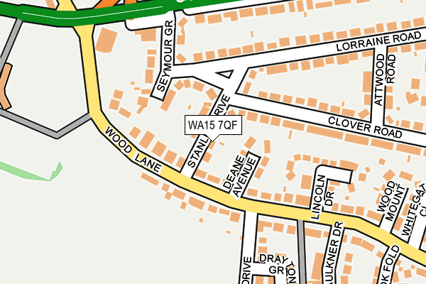 WA15 7QF map - OS OpenMap – Local (Ordnance Survey)