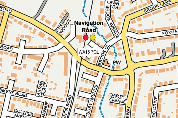 WA15 7QL map - OS OpenMap – Local (Ordnance Survey)