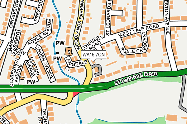 WA15 7QN map - OS OpenMap – Local (Ordnance Survey)