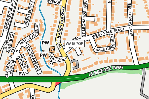 WA15 7QP map - OS OpenMap – Local (Ordnance Survey)