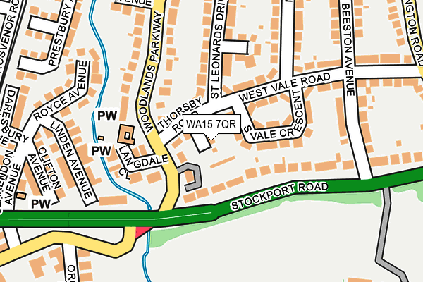 WA15 7QR map - OS OpenMap – Local (Ordnance Survey)
