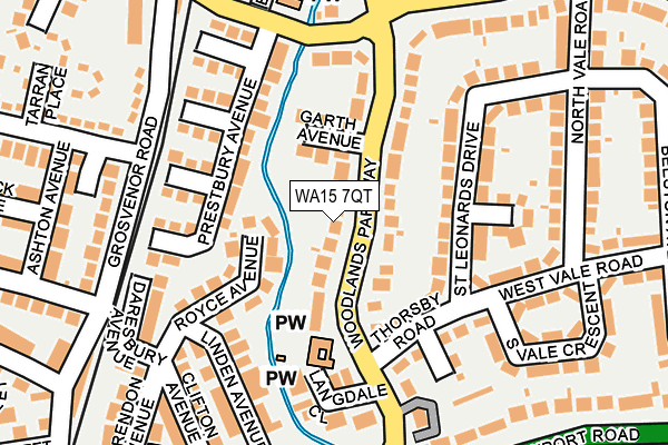 WA15 7QT map - OS OpenMap – Local (Ordnance Survey)