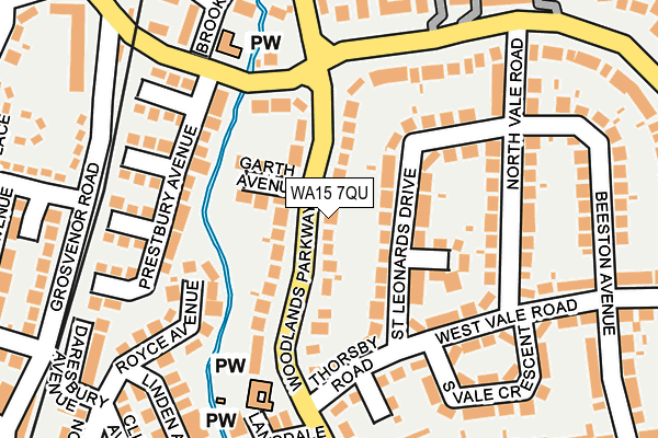 WA15 7QU map - OS OpenMap – Local (Ordnance Survey)
