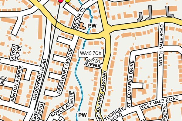 WA15 7QX map - OS OpenMap – Local (Ordnance Survey)