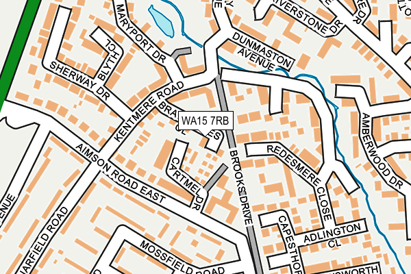 WA15 7RB map - OS OpenMap – Local (Ordnance Survey)