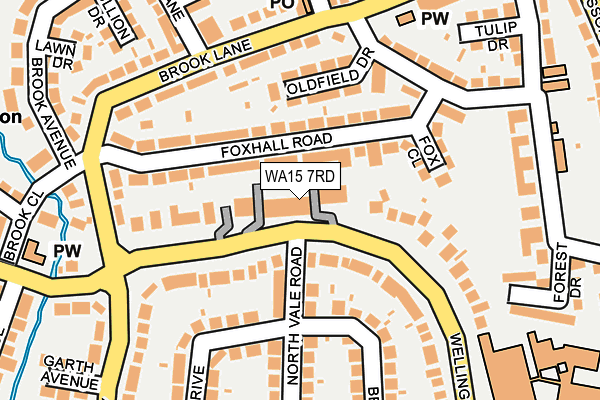 WA15 7RD map - OS OpenMap – Local (Ordnance Survey)
