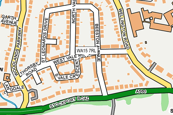 WA15 7RL map - OS OpenMap – Local (Ordnance Survey)