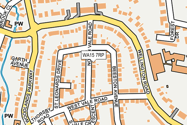 WA15 7RP map - OS OpenMap – Local (Ordnance Survey)
