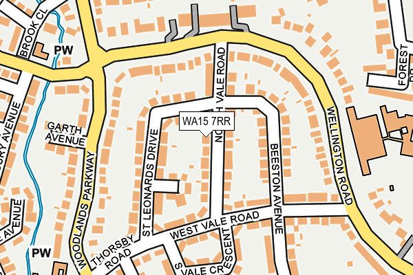 WA15 7RR map - OS OpenMap – Local (Ordnance Survey)