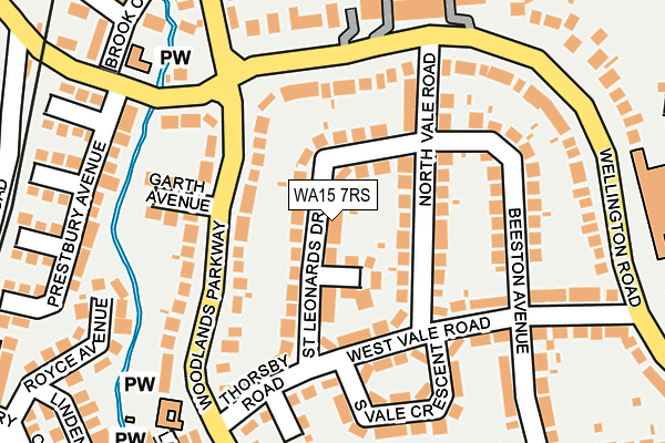WA15 7RS map - OS OpenMap – Local (Ordnance Survey)