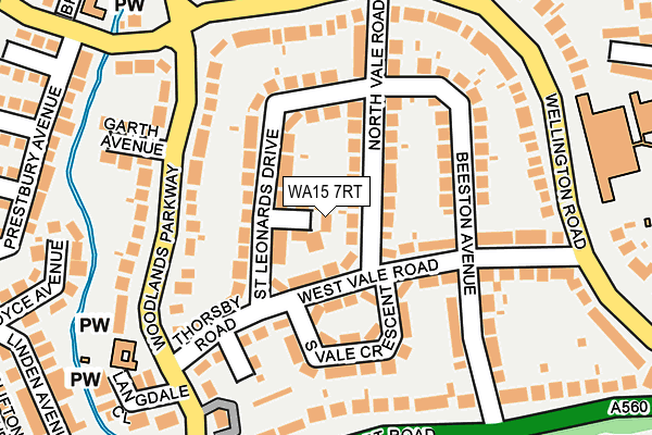 WA15 7RT map - OS OpenMap – Local (Ordnance Survey)