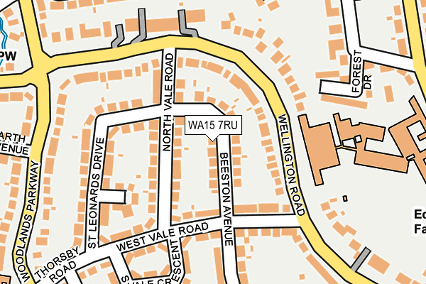 WA15 7RU map - OS OpenMap – Local (Ordnance Survey)