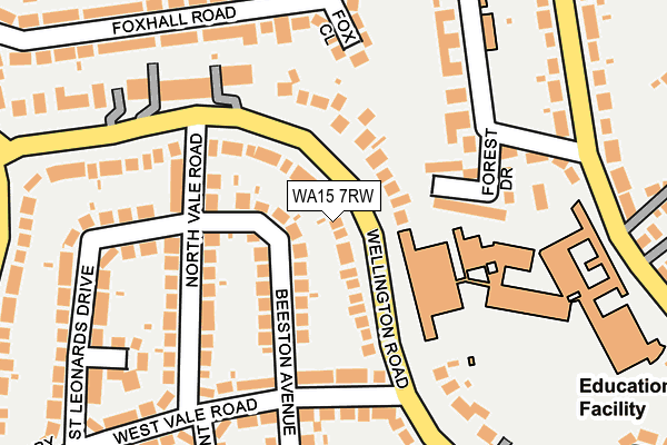 WA15 7RW map - OS OpenMap – Local (Ordnance Survey)