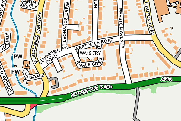 WA15 7RY map - OS OpenMap – Local (Ordnance Survey)