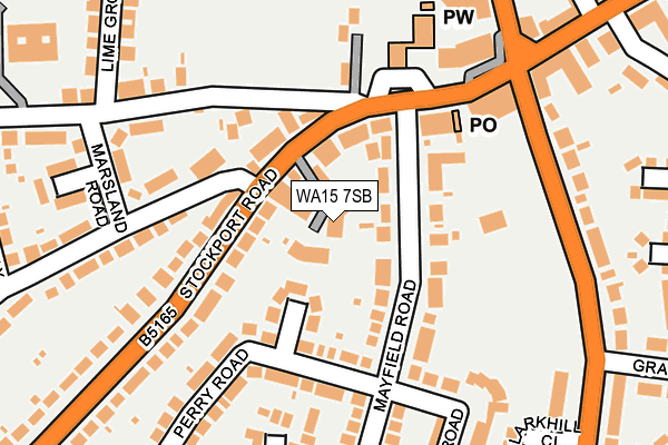 WA15 7SB map - OS OpenMap – Local (Ordnance Survey)