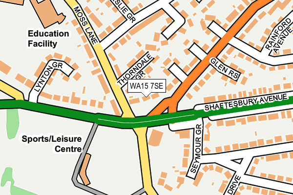 WA15 7SE map - OS OpenMap – Local (Ordnance Survey)