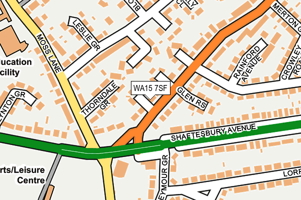 WA15 7SF map - OS OpenMap – Local (Ordnance Survey)