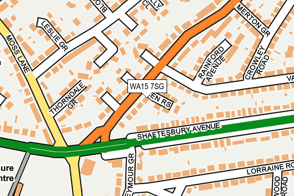 WA15 7SG map - OS OpenMap – Local (Ordnance Survey)