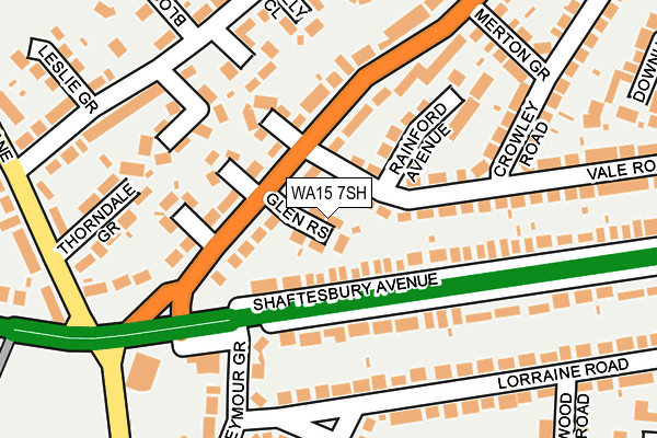 WA15 7SH map - OS OpenMap – Local (Ordnance Survey)