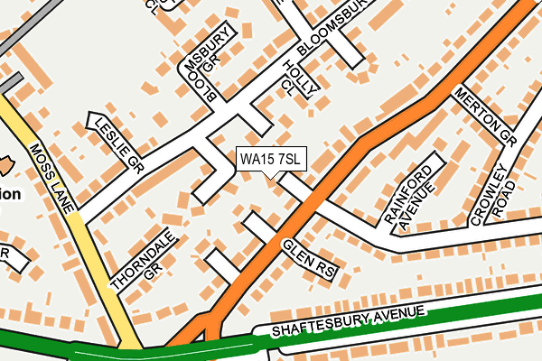 WA15 7SL map - OS OpenMap – Local (Ordnance Survey)