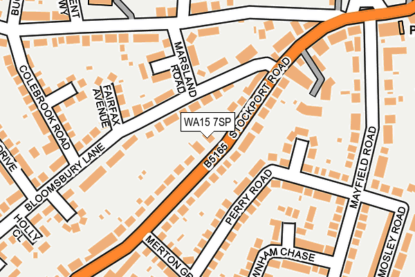 WA15 7SP map - OS OpenMap – Local (Ordnance Survey)