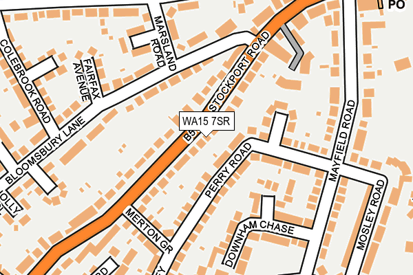 WA15 7SR map - OS OpenMap – Local (Ordnance Survey)