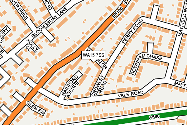 WA15 7SS map - OS OpenMap – Local (Ordnance Survey)