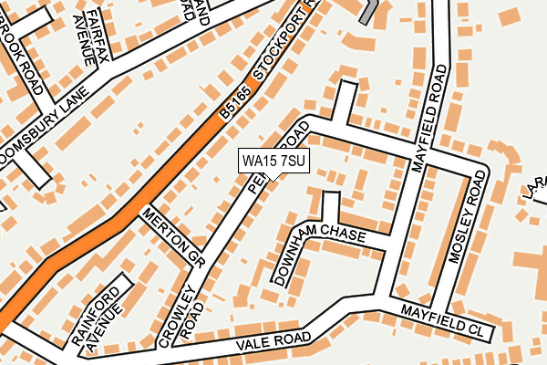 WA15 7SU map - OS OpenMap – Local (Ordnance Survey)