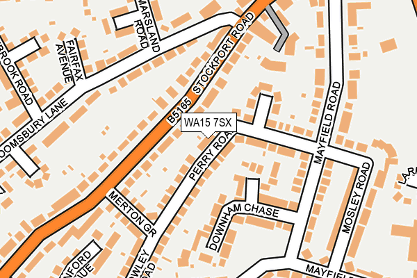 WA15 7SX map - OS OpenMap – Local (Ordnance Survey)