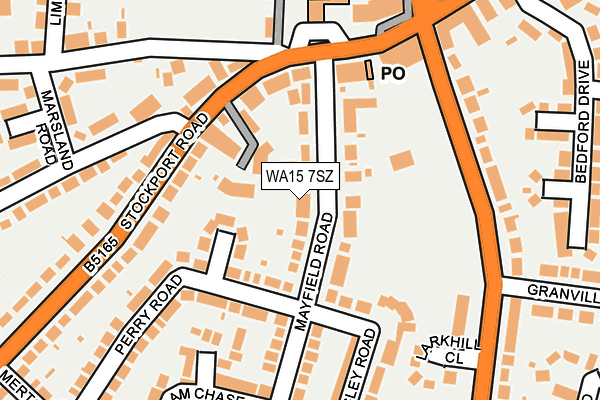 WA15 7SZ map - OS OpenMap – Local (Ordnance Survey)