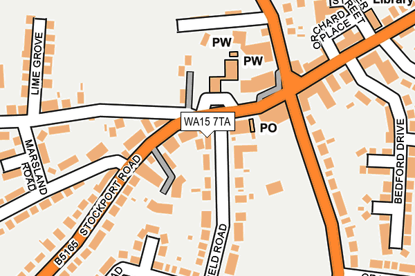 WA15 7TA map - OS OpenMap – Local (Ordnance Survey)