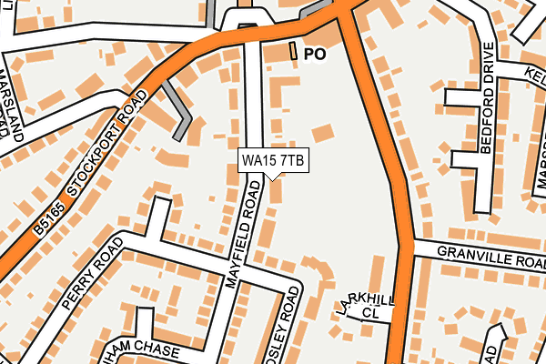 WA15 7TB map - OS OpenMap – Local (Ordnance Survey)