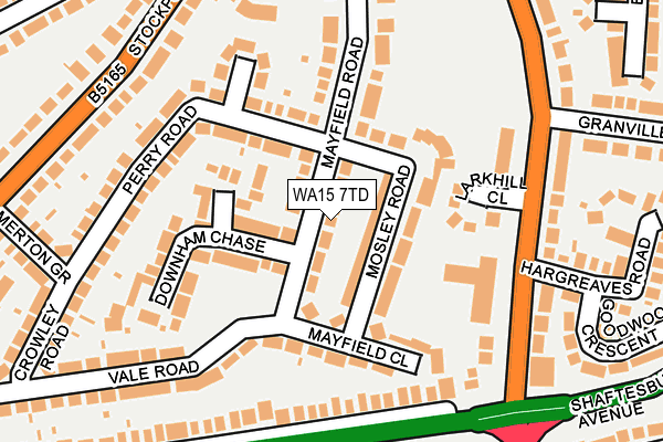 WA15 7TD map - OS OpenMap – Local (Ordnance Survey)