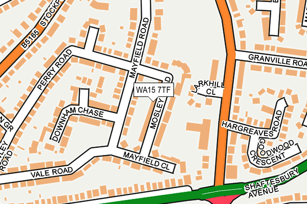 WA15 7TF map - OS OpenMap – Local (Ordnance Survey)