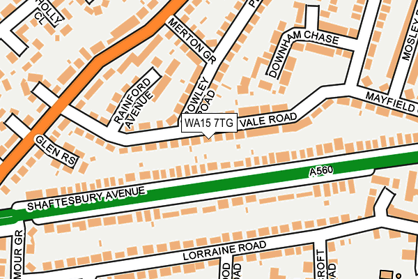 WA15 7TG map - OS OpenMap – Local (Ordnance Survey)