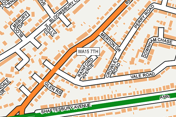 WA15 7TH map - OS OpenMap – Local (Ordnance Survey)