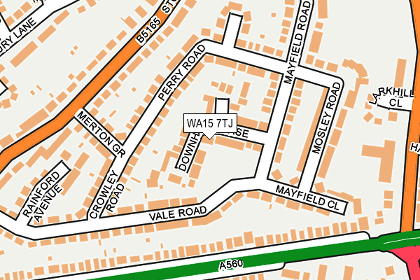WA15 7TJ map - OS OpenMap – Local (Ordnance Survey)