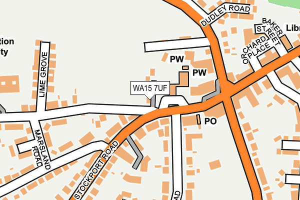 WA15 7UF map - OS OpenMap – Local (Ordnance Survey)
