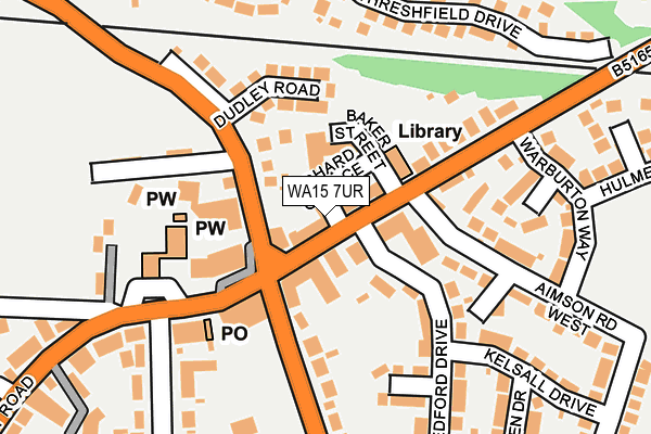 WA15 7UR map - OS OpenMap – Local (Ordnance Survey)