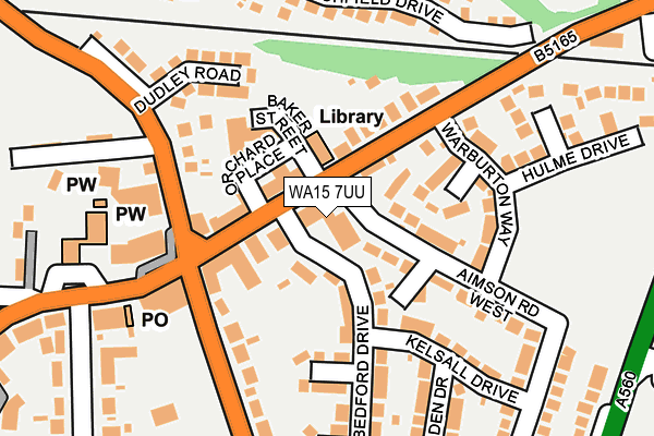 WA15 7UU map - OS OpenMap – Local (Ordnance Survey)