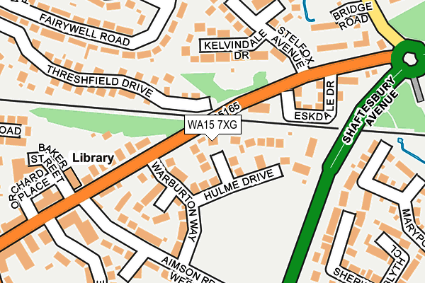 WA15 7XG map - OS OpenMap – Local (Ordnance Survey)