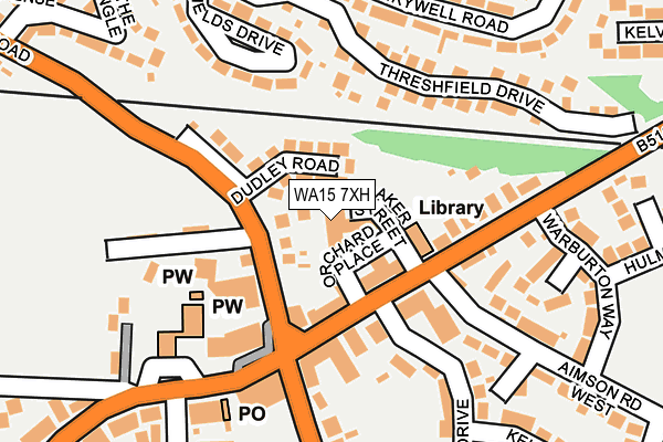 WA15 7XH map - OS OpenMap – Local (Ordnance Survey)