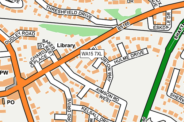 WA15 7XL map - OS OpenMap – Local (Ordnance Survey)