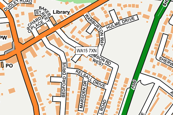WA15 7XN map - OS OpenMap – Local (Ordnance Survey)