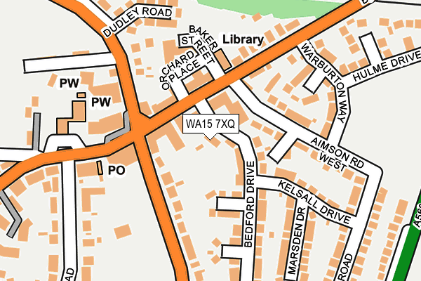 WA15 7XQ map - OS OpenMap – Local (Ordnance Survey)