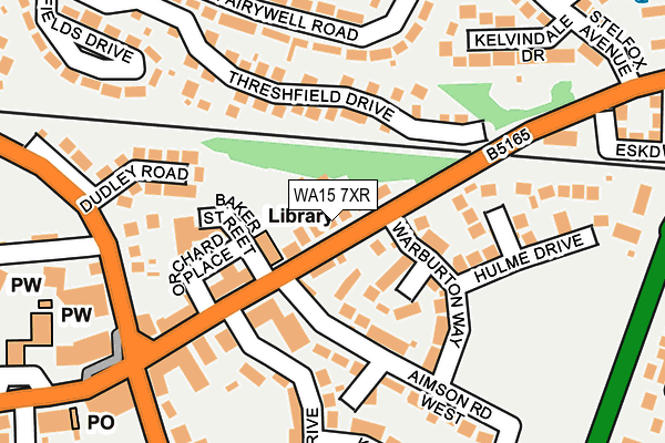 WA15 7XR map - OS OpenMap – Local (Ordnance Survey)